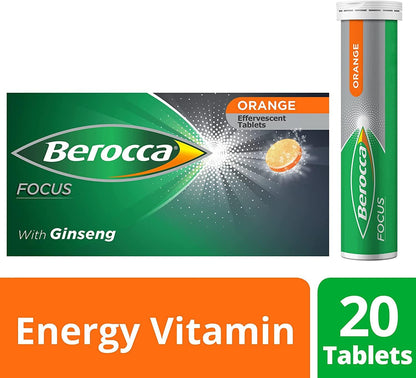 Berocca 50+ Energy Vitamin With Natural Ginseng Effervescent Tablets 30 pack