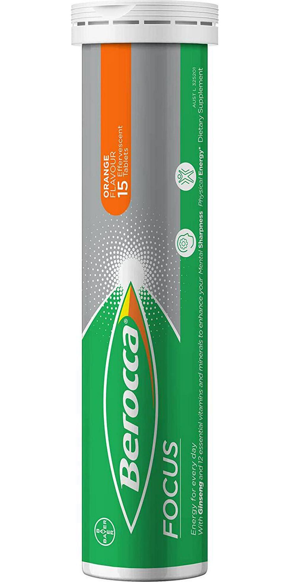 Berocca 50+ Energy Vitamin With Natural Ginseng Effervescent Tablets 30 pack