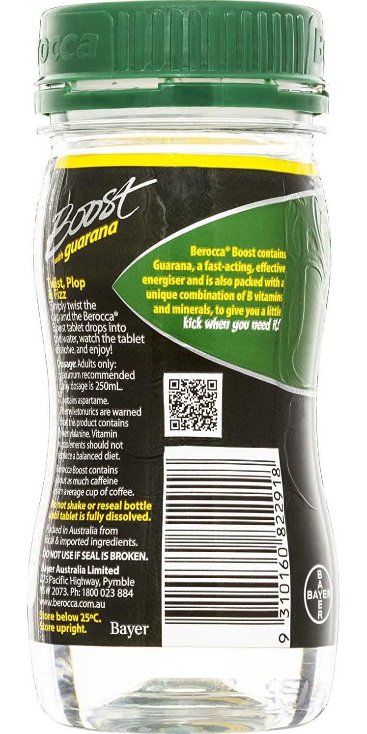 Berocca Boost Twist N Go Energy Vitamin With Guarana Drink 250mL,, With Guarana