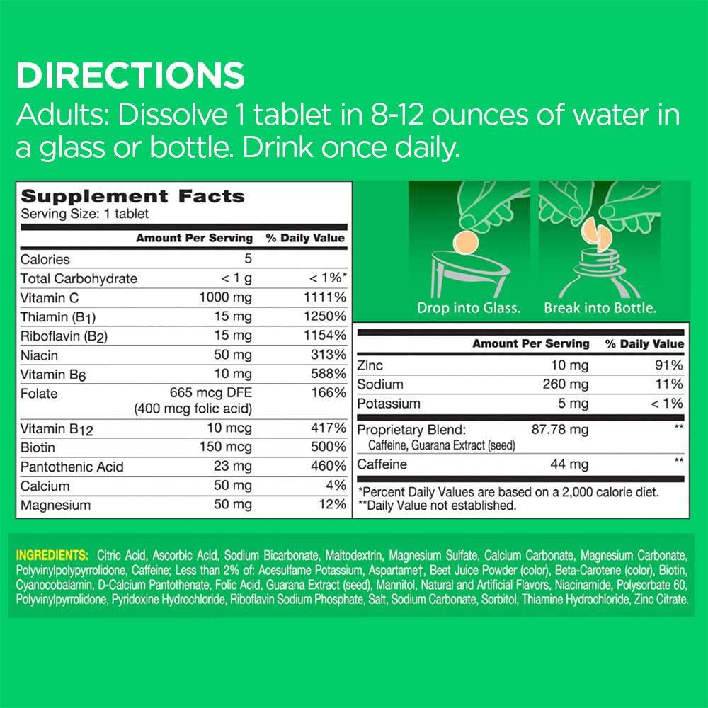 Berocca Energy Vitamin Supplement for Mental Sharpness and Physical Energy Support, Orange Flavor, Effervescent Tablets, 10 Count (Pack of 4)