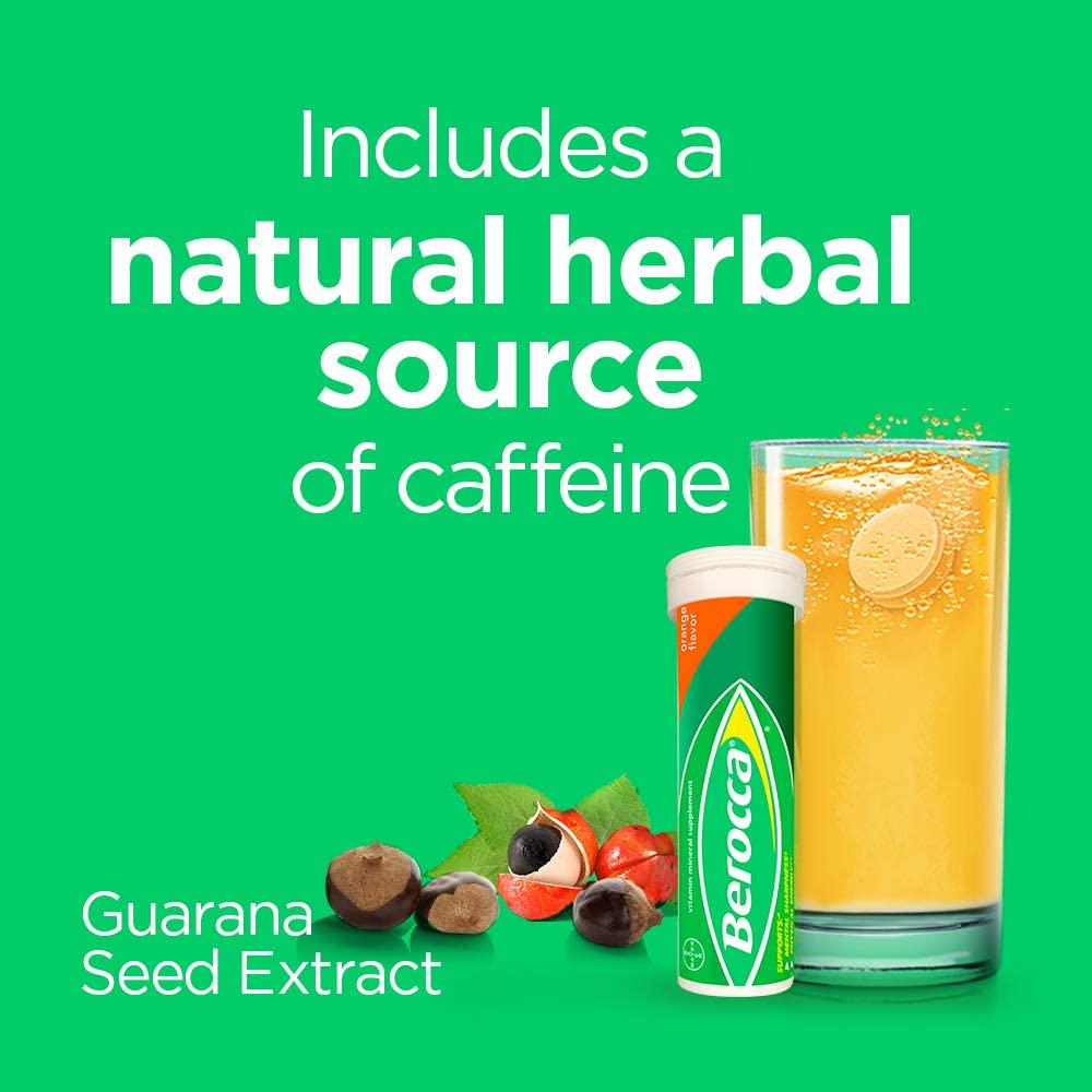 Berocca Energy Vitamin Supplement for Mental Sharpness and Physical Energy Support, Orange Flavor, Effervescent Tablets, 10 Count (Pack of 4)