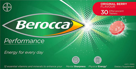 Berocca Energy Vitamin, Original Berry - 30 Effervescent Tablets