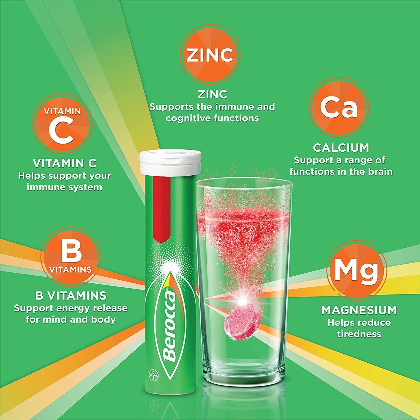 Berocca Energy Vitamin, Original Berry - 30 Effervescent Tablets