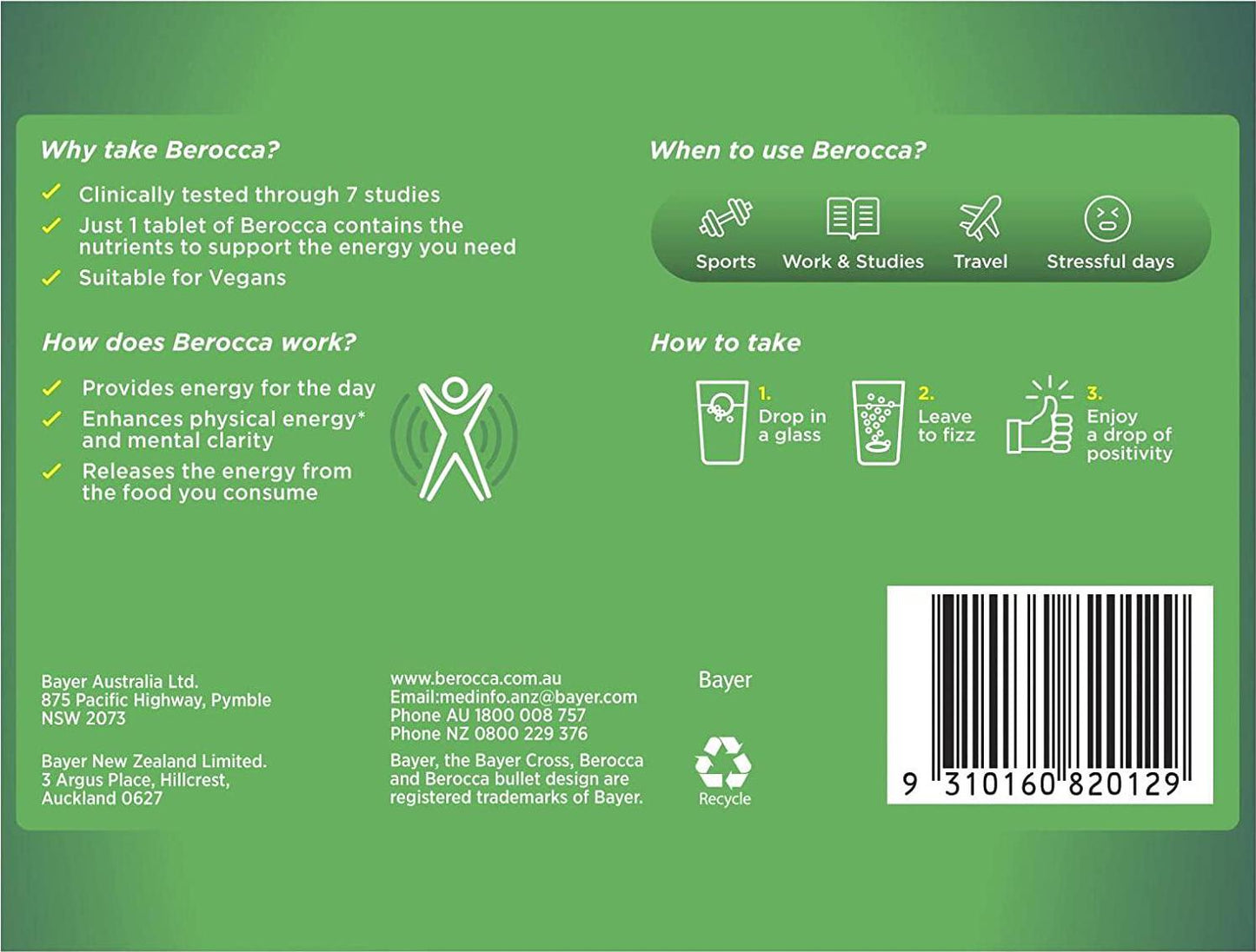 Berocca Orange Effervescent Tablets 45-Count