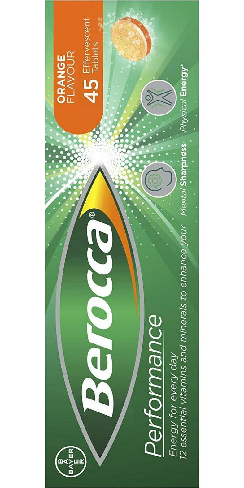 Berocca Orange Effervescent Tablets 45-Count