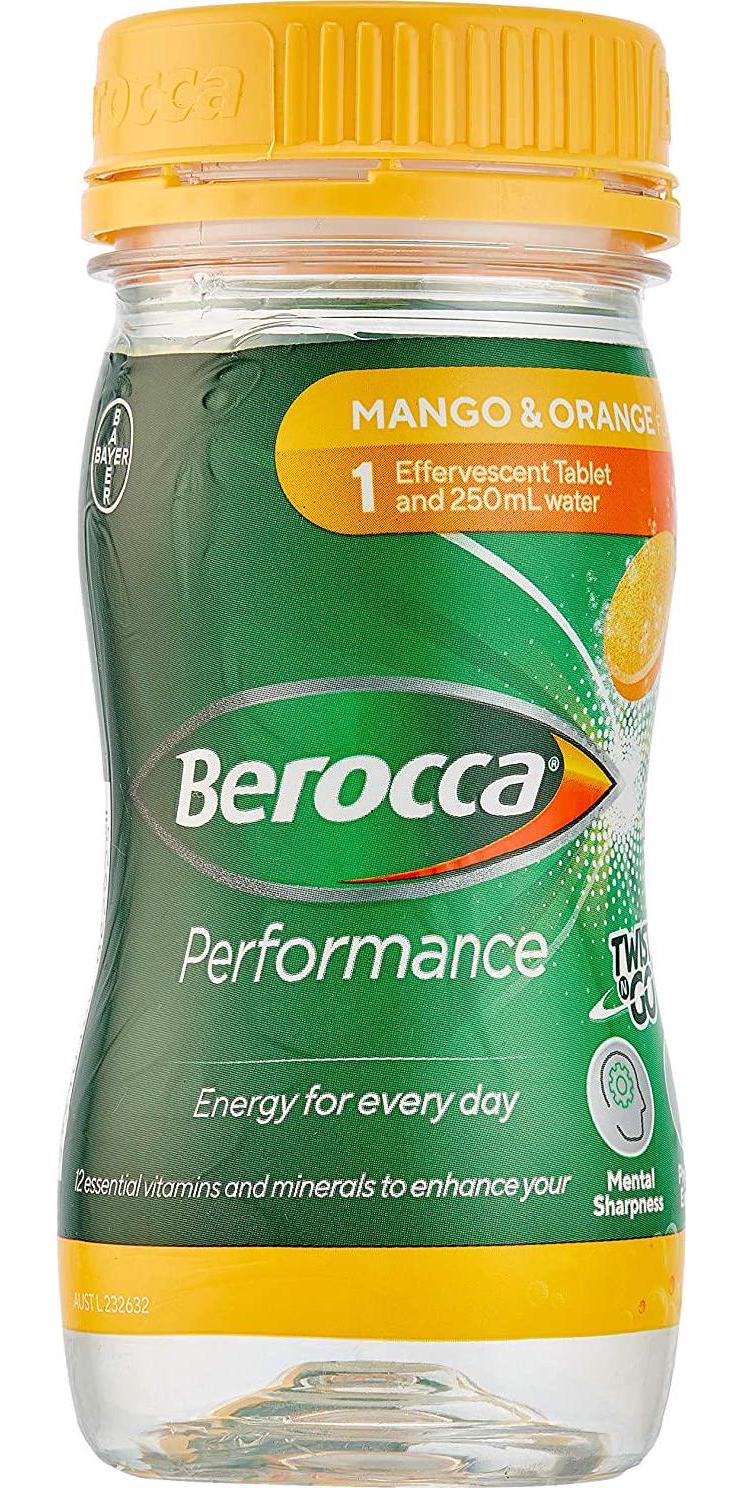 Berocca Twist N Go Energy Vitamin Mango and Orange Drink 250mL