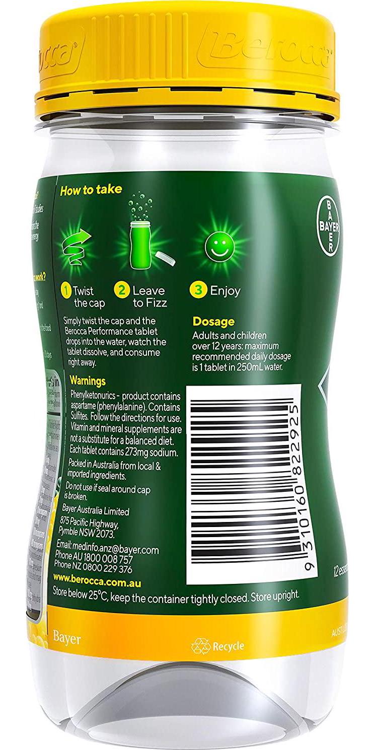 Berocca Twist N Go Energy Vitamin Mango and Orange Drink 250mL