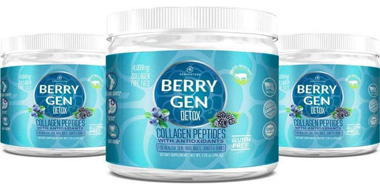 Berry Gen Detox - Grass-Fed Collagen Peptides Type 1 and 3 | Weight Loss, Easy to Mix Powder | Non-GMO, Gluten Free | 205.5 Grams. (3)