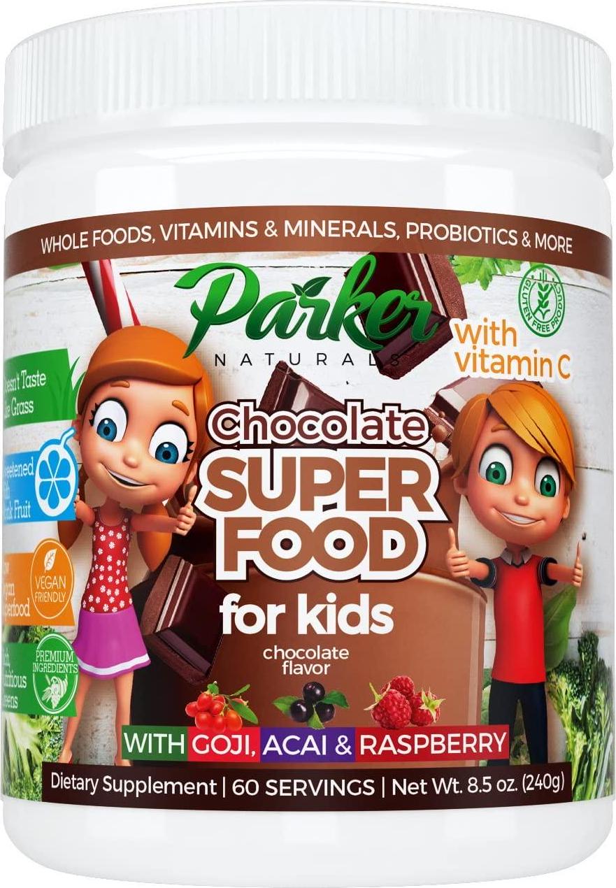 Berry Green Chocolate Superfood Powder 60 Servings for Kids with Organic Greens and Fruits, Enzymes, Probiotics, Antioxidants, Vitamins, Minerals, Vitamin C - Non GMO, Vegan and Gluten Free