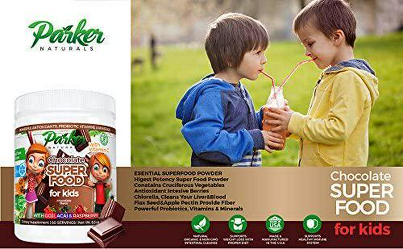 Berry Green Chocolate Superfood Powder 60 Servings for Kids with Organic Greens and Fruits, Enzymes, Probiotics, Antioxidants, Vitamins, Minerals, Vitamin C - Non GMO, Vegan and Gluten Free