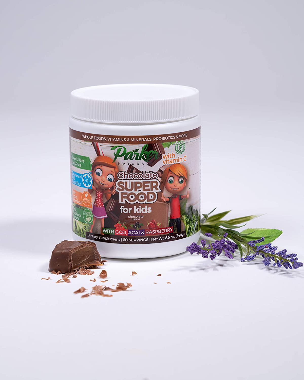 Berry Green Chocolate Superfood Powder 60 Servings for Kids with Organic Greens and Fruits, Enzymes, Probiotics, Antioxidants, Vitamins, Minerals, Vitamin C - Non GMO, Vegan and Gluten Free