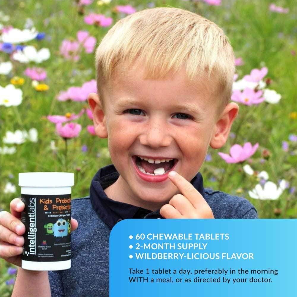Best 6 Billion CFU Kids / Children&#039;s Probiotic with Prebiotics Best Kids Probiotic on With Prebiotics (Sunfiber and Fos) for 10x More Effectiveness One A Day Chewable Probiotic Kids Will Love The Great Taste 2 Months Supply Per Bottle