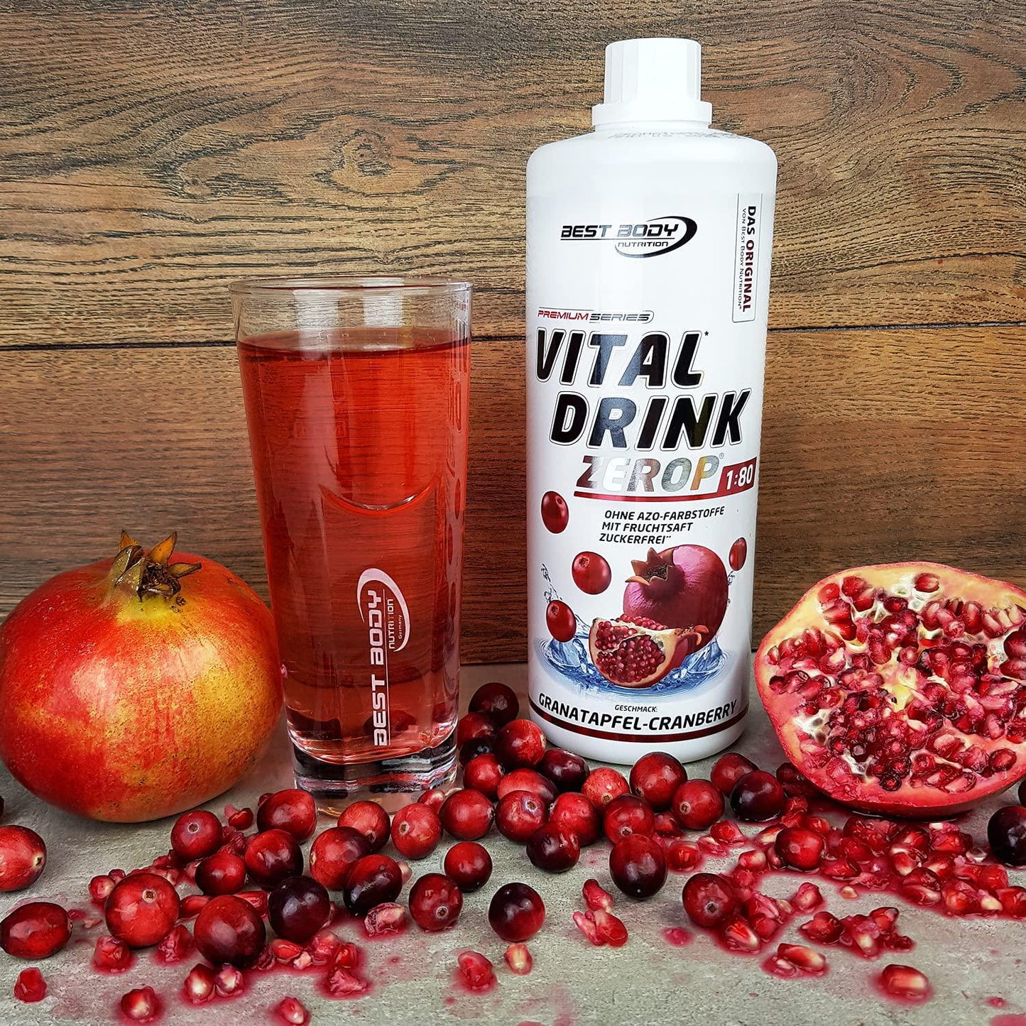 Best Body Nutrition Low Carb Vital Drink, 1000 ml, Pomegranate Cranberry