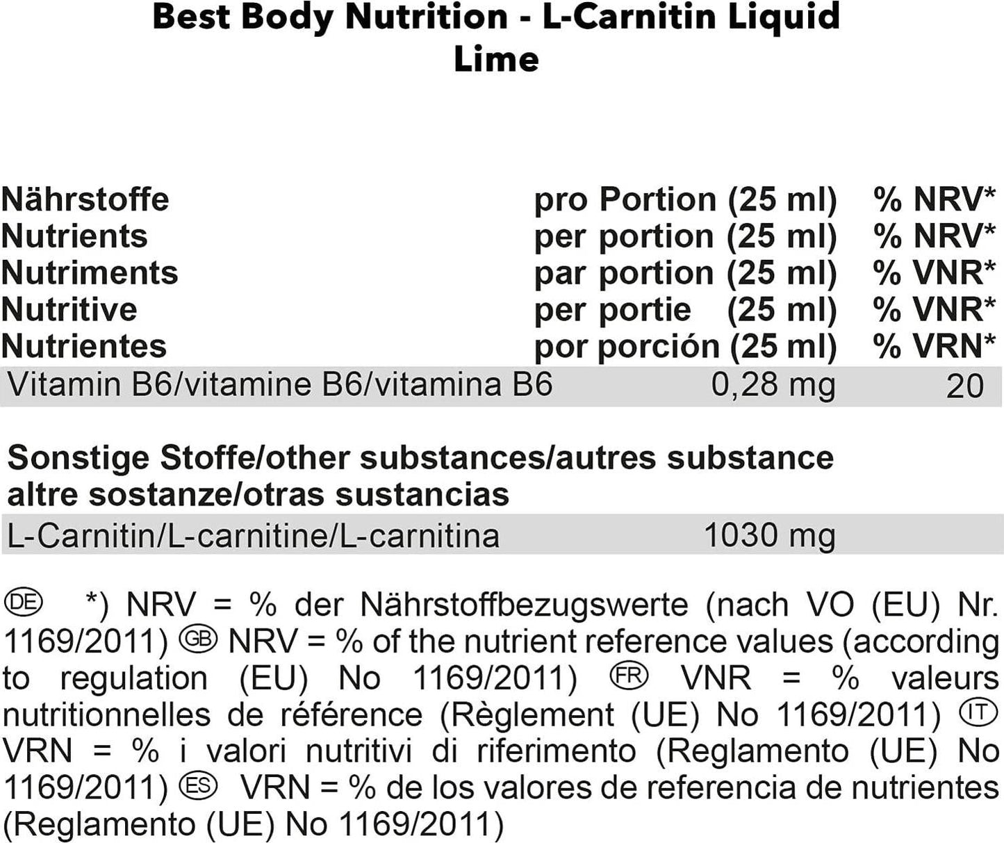 Best Body Nutrition L-Carnitin Drink - 1000ml Flasche, -