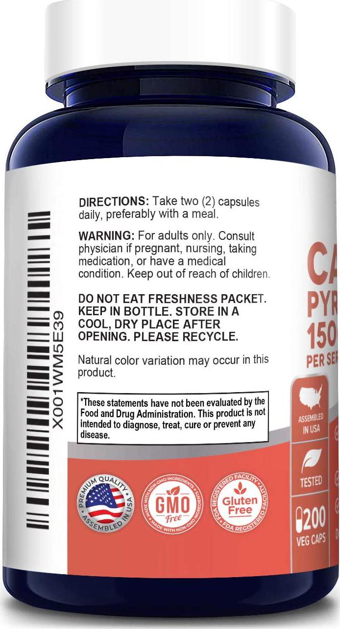 Best Calcium Pyruvate 2000mg 200caps (Non-GMO and Gluten Free) Supports Healthy Weight Management, Energy Production and Bone Health - 100% Money Back Guarantee!