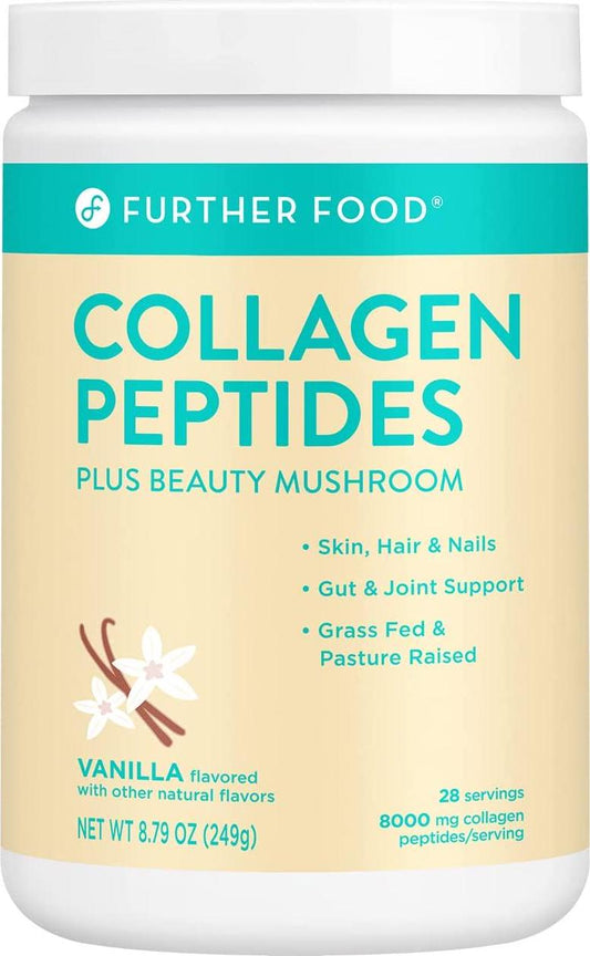 Best Collagen Peptides Powder Vanilla Flavored Keto Grass-Fed Protein Type 1 and 3, Joint Support Gut Health + Hair Skin Nails Beauty Tremella Mushroom Paleo Keto Sugar-Free (28 Servings)