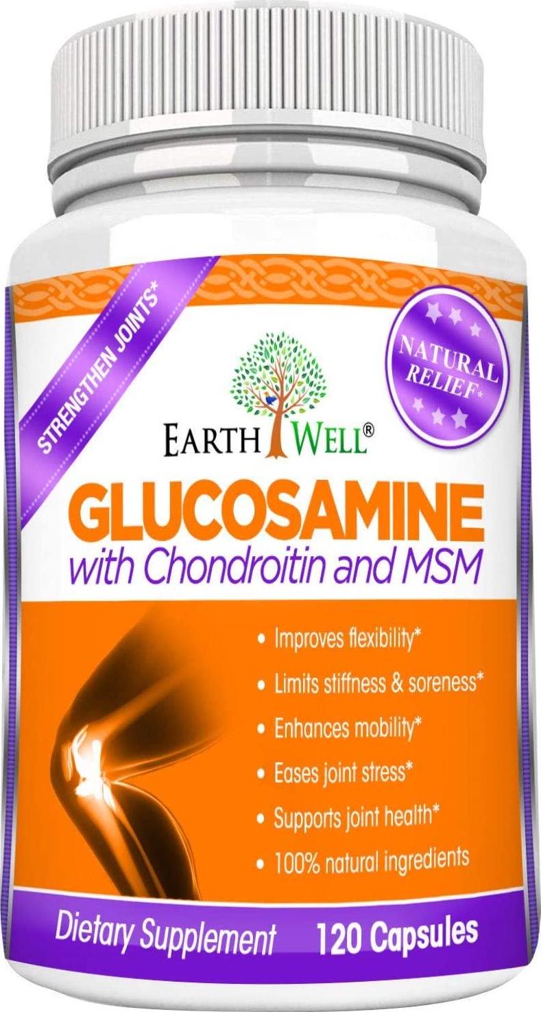Best Glucosamine Chondroitin MSM Turmeric Joint Health Supplement - Relief Soreness Pain Aches in Knee Hip Hand Wrist Elbow Back Inflammation - Mobility Dietary Capsules Support Shoulder Flexibility