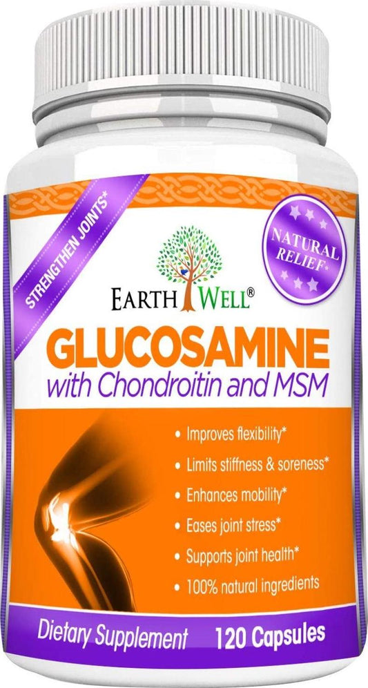 Best Glucosamine Chondroitin MSM Turmeric Joint Health Supplement - Relief Soreness Pain Aches in Knee Hip Hand Wrist Elbow Back Inflammation - Mobility Dietary Capsules Support Shoulder Flexibility