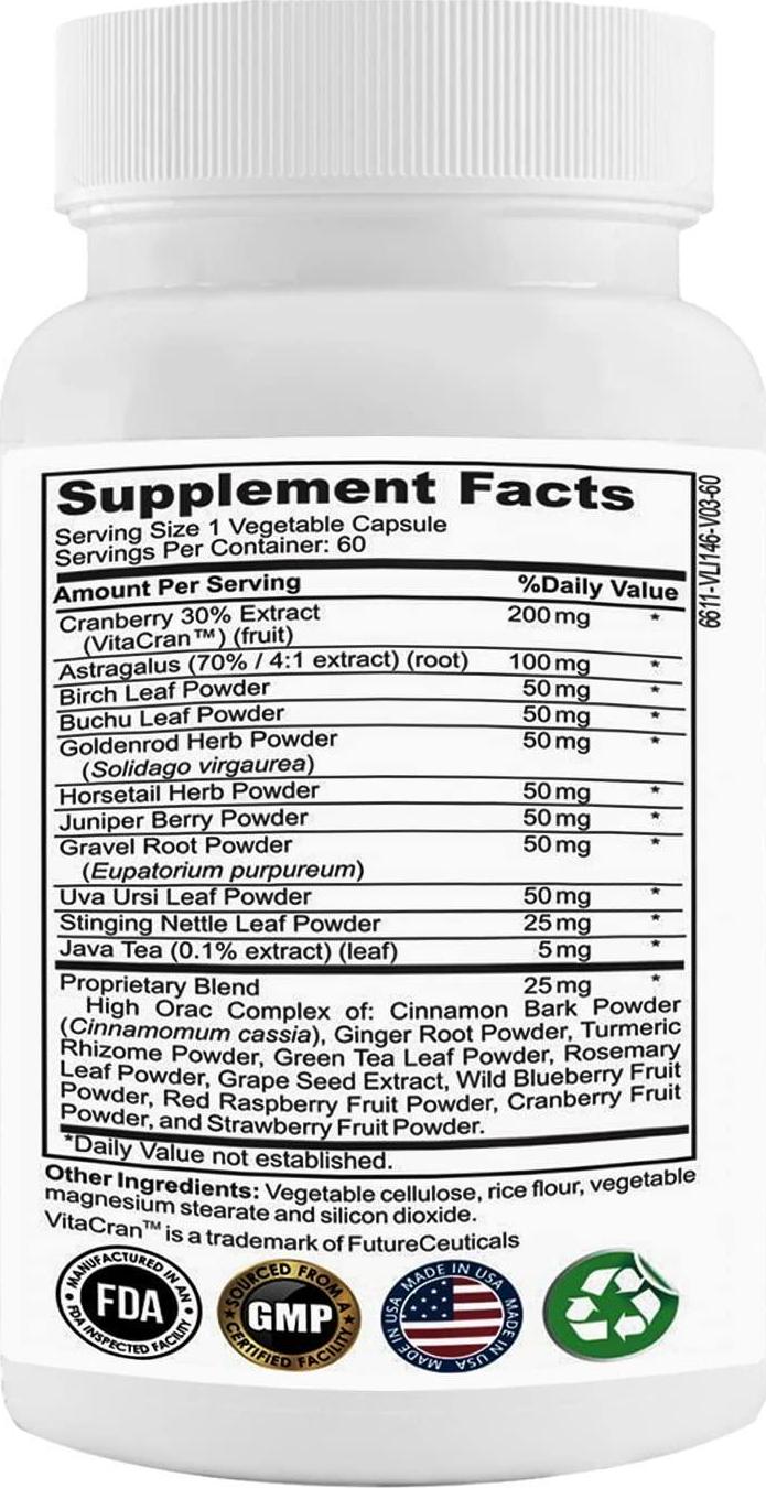 Best Kidney Health Supplement. Premium Kidney Formula with Organic Cranberry Extract, Supports Healthy Kidneys, Bladder and Urinary Tract and Safe Detox