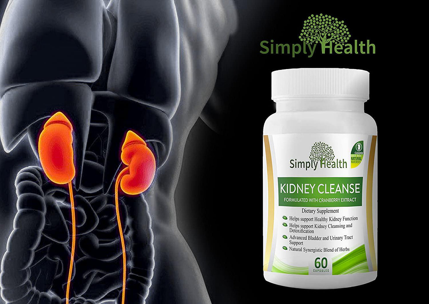 Best Kidney Health Supplement. Premium Kidney Formula with Organic Cranberry Extract, Supports Healthy Kidneys, Bladder and Urinary Tract and Safe Detox