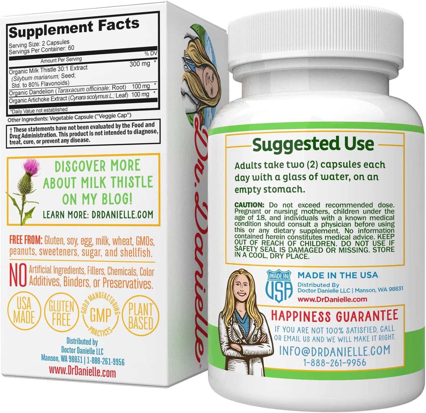 Best Liver Supplements with Milk Thistle - Organic Liver Cleanse Detox and Cleanse - Liver Support for Men and Women - Liver Detox Cleanse Repair - 120 Capsules by Dr. Danielle