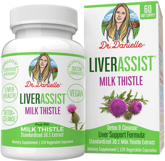 Best Liver Supplements with Milk Thistle - Organic Liver Cleanse Detox and Cleanse - Liver Support for Men and Women - Liver Detox Cleanse Repair - 120 Capsules by Dr. Danielle
