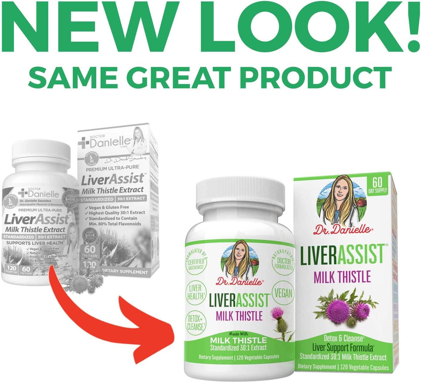 Best Liver Supplements with Milk Thistle - Organic Liver Cleanse Detox and Cleanse - Liver Support for Men and Women - Liver Detox Cleanse Repair - 120 Capsules by Dr. Danielle