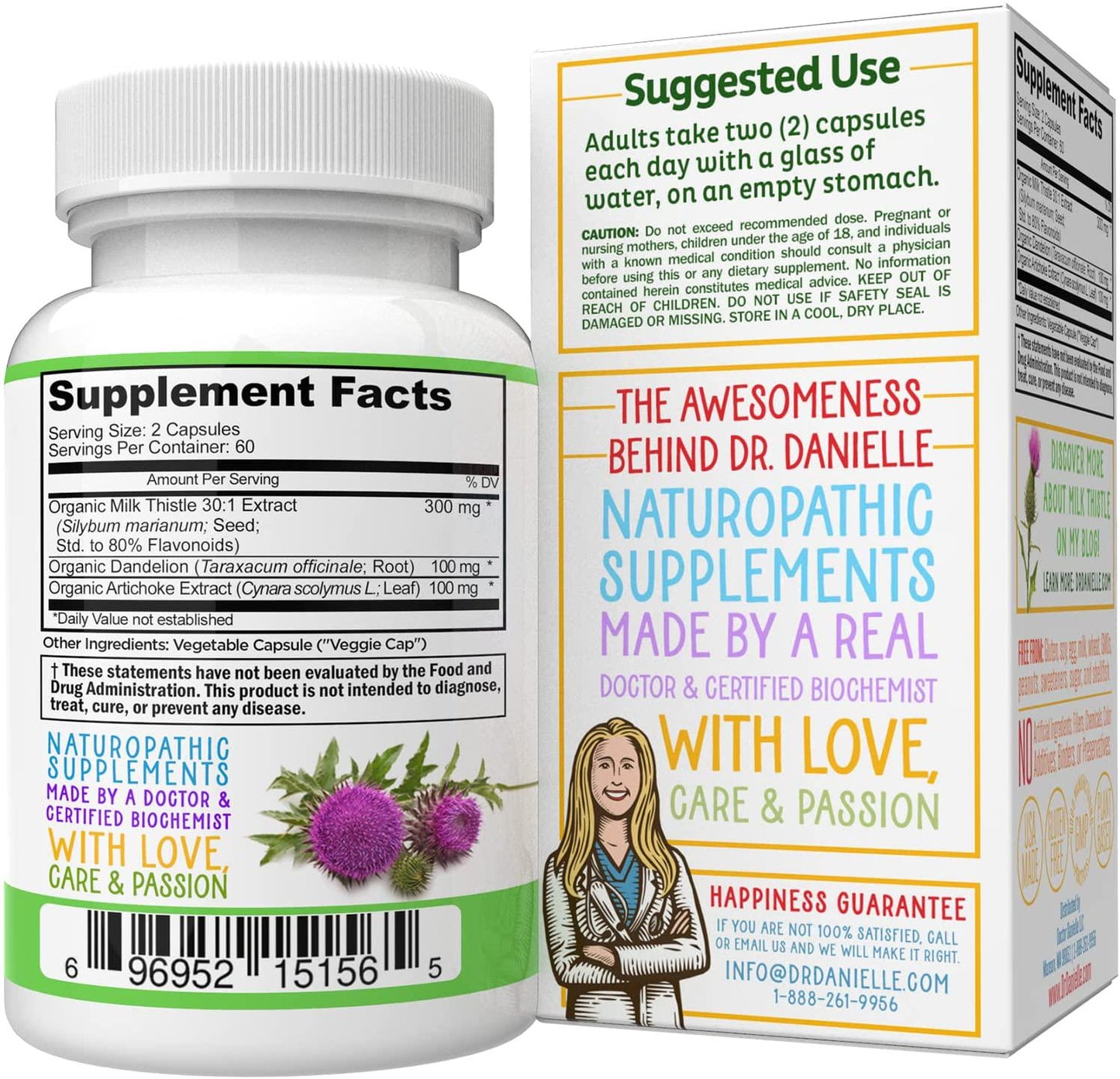 Best Liver Supplements with Milk Thistle - Organic Liver Cleanse Detox and Cleanse - Liver Support for Men and Women - Liver Detox Cleanse Repair - 120 Capsules by Dr. Danielle