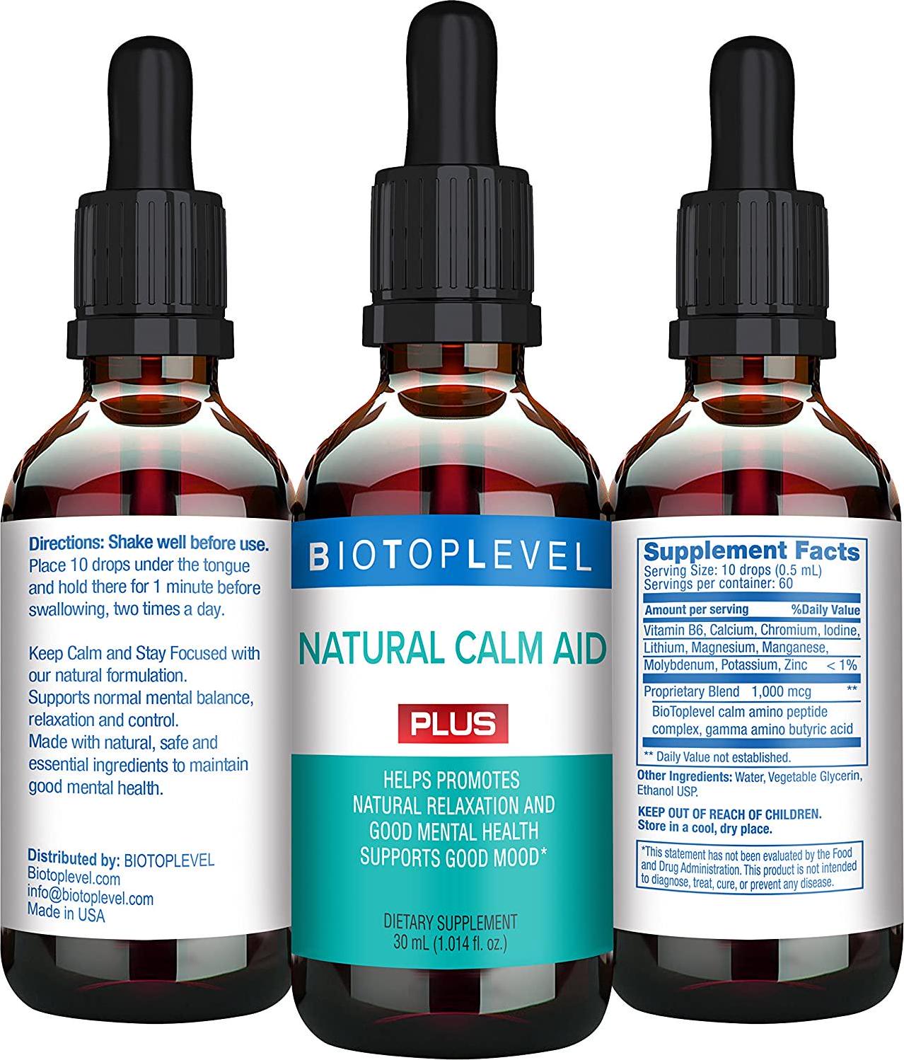 Best Natural Calm Aid Plus Liquid Drops. Natural Relaxation and Good Mental Health. Supports Good Mood. Natural Balance of Neurotransmitters. Fastest Absorption of Natural Ingredients