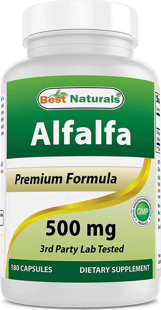 Best Naturals Alfalfa Green Super Food 500 mg 180 Capsules