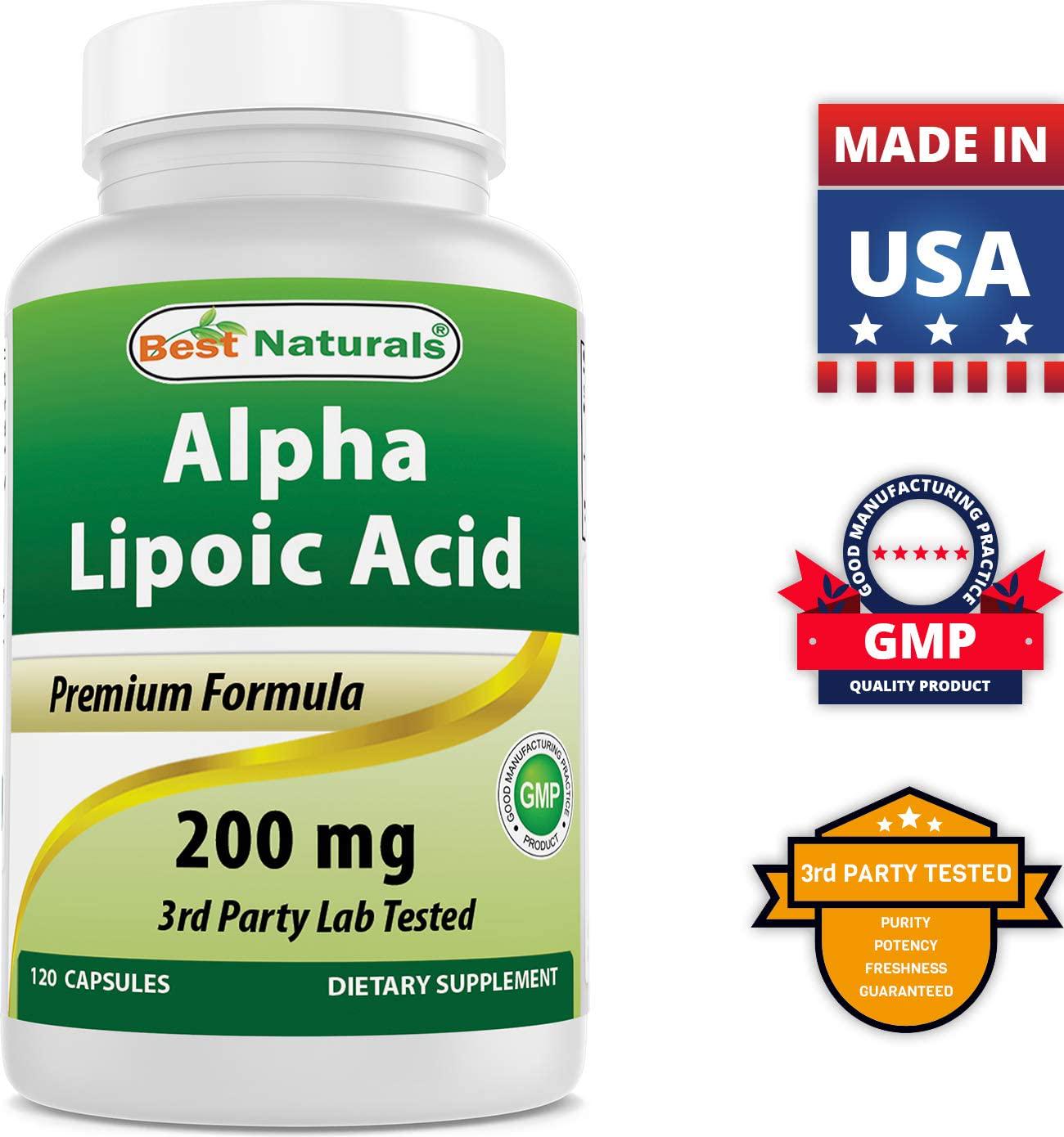 Best Naturals Alpha Lipoic Acid 200 Mg 120 Capsules