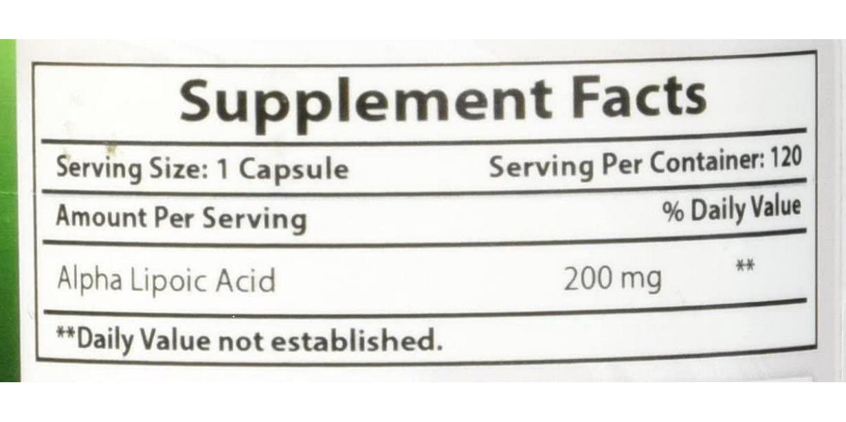 Best Naturals Alpha Lipoic Acid 200 Mg 120 Capsules