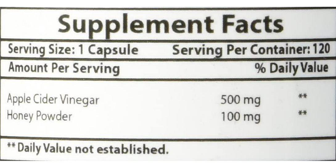 Best Naturals Apple Cider Vinegar Plus 500 Mg Capsules, 120 Count