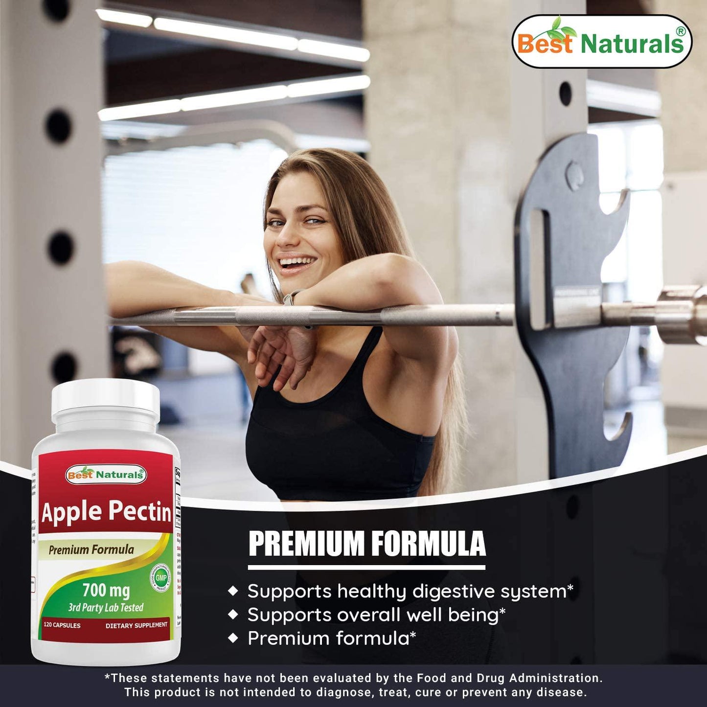 Best Naturals Apple Pectin 700 mg 120 Capsules