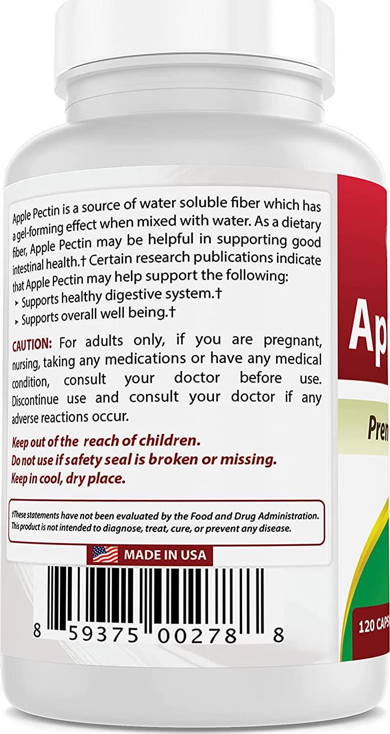 Best Naturals Apple Pectin 700 mg 120 Capsules