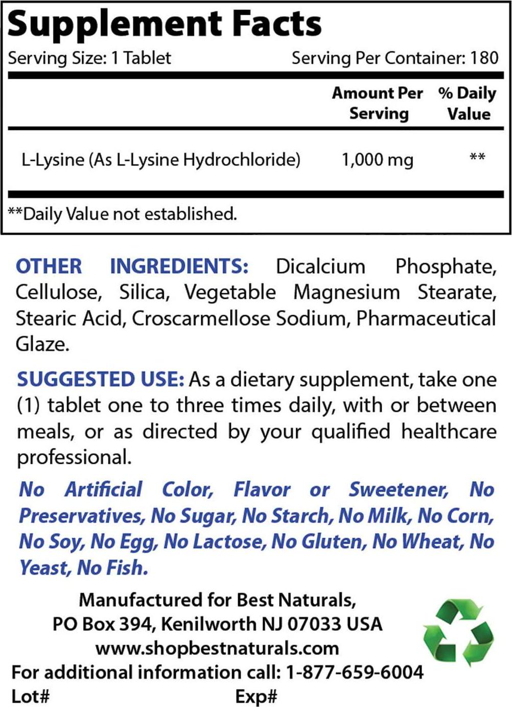 Best Naturals Arginine Lysine Combo