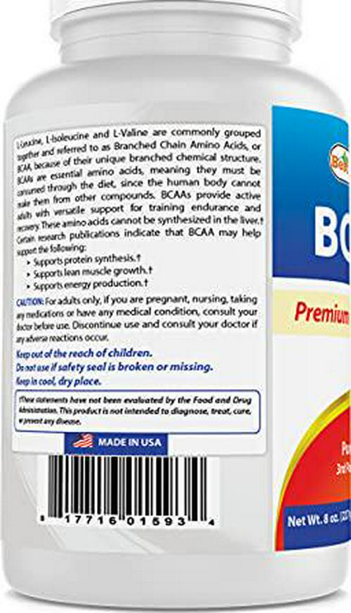 Best Naturals Bcaa Powder 8 Oz Branch Chain Amino Acids Pharmaceutical Grade