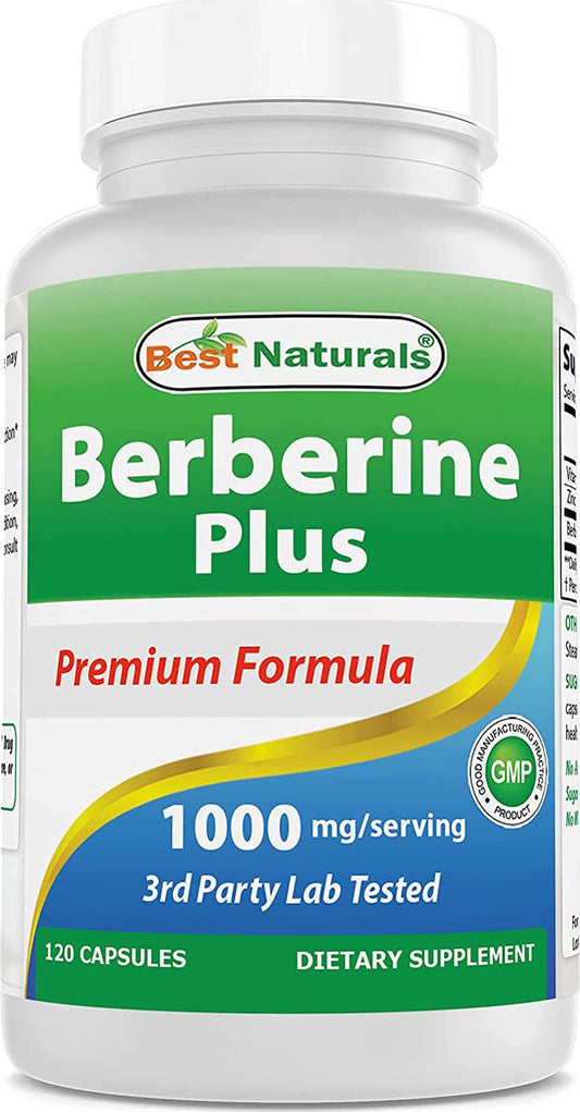 Best Naturals Berberine Plus 1000mg/Serving Supports Healthy Glucose Metabolism (Non-GMO) 120 Capsules