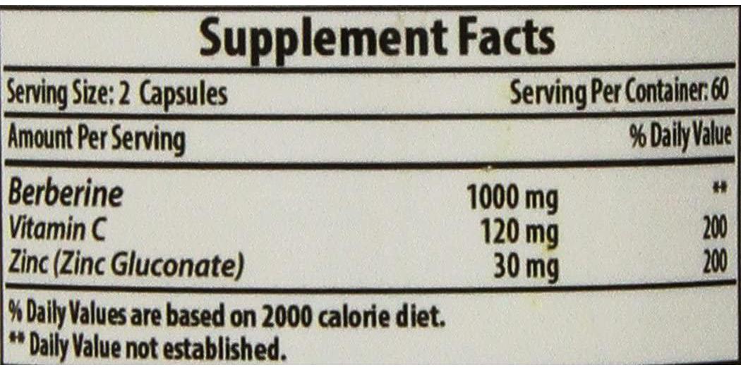 Best Naturals Berberine Plus 1000mg/Serving Supports Healthy Glucose Metabolism (Non-GMO) 120 Capsules