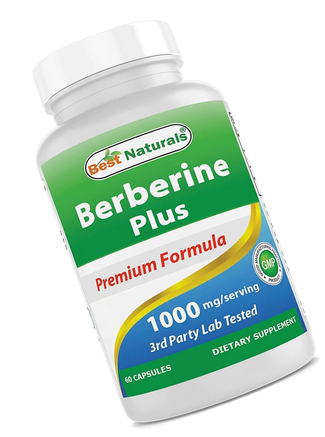 Best Naturals Berberine Plus 1000mg per Serving, (Non-GMO) 60 Capsules - Contains Berberine HCL 1000mg, Vitamin C 120mg and Zinc Gluconate 30 mg