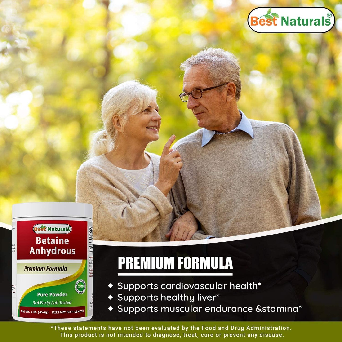 Best Naturals Betaine Anhydrous Trimethylglycine (TMG) Pure Powder 1 Pound