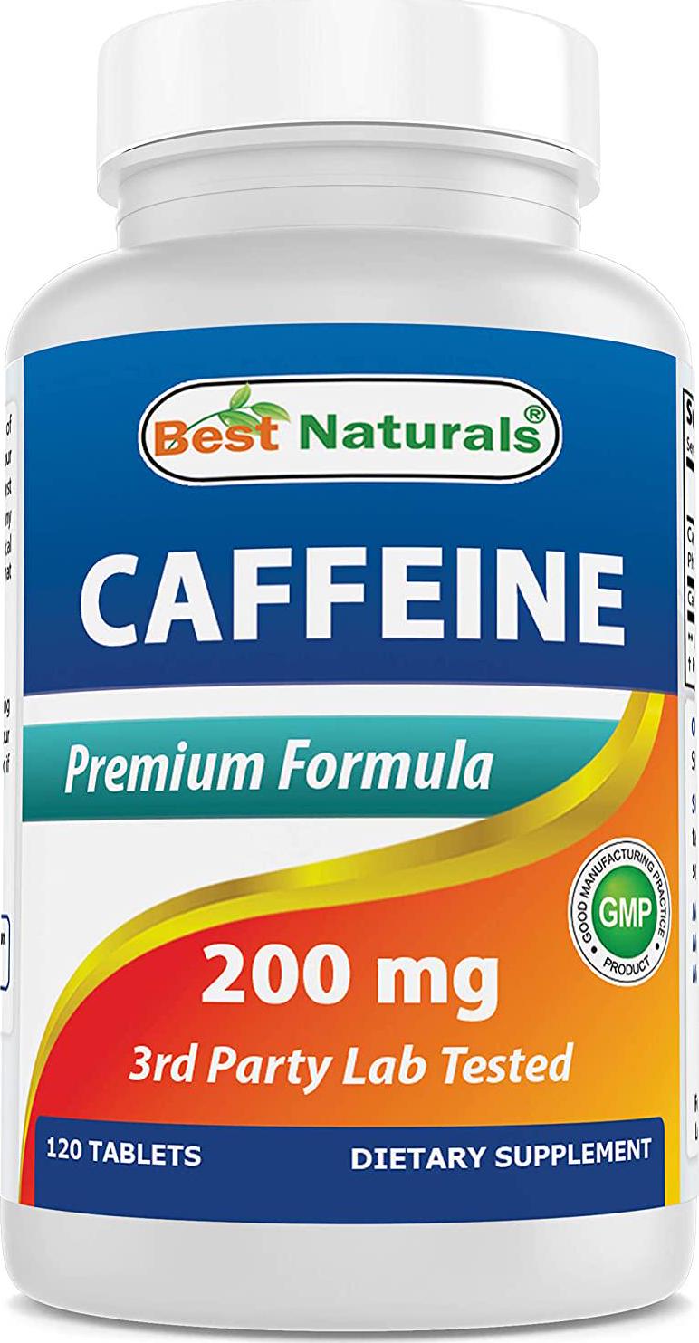 Best Naturals Caffeine Pills 200mg 120 Tablets - Non Habit - Proven No Crash or Jitters