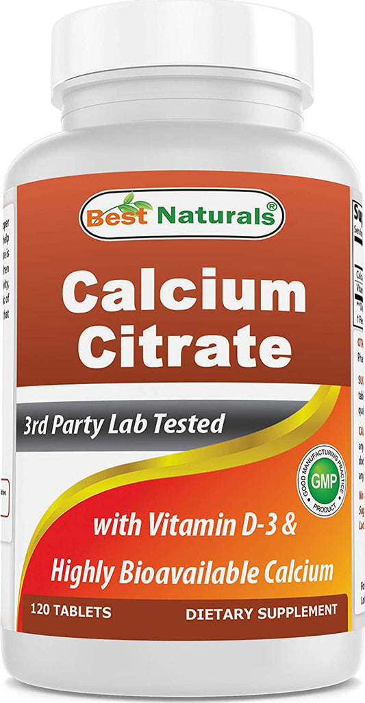 Best Naturals Calcium Citrate With Vitamin D-3 120 Tablets