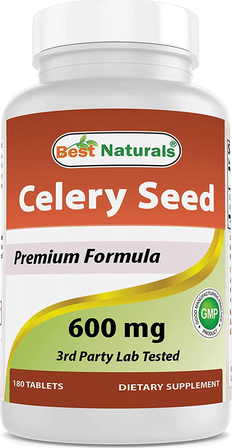 Best Naturals Celery Seed 600 Mg Tablet, 180 Count