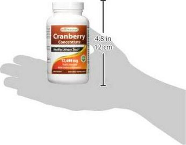 Best Naturals Cranberry Pills 3x Concentrate Veggie Capsule, 12600 mg, 180 Count