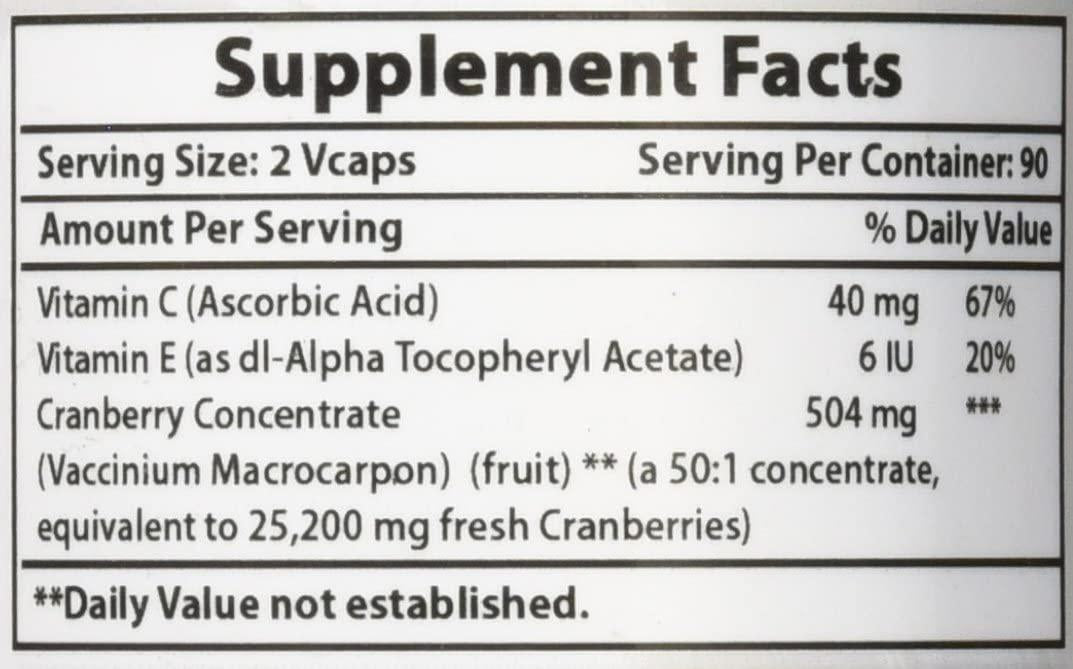 Best Naturals Cranberry Pills 3x Concentrate Veggie Capsule, 12600 mg, 180 Count