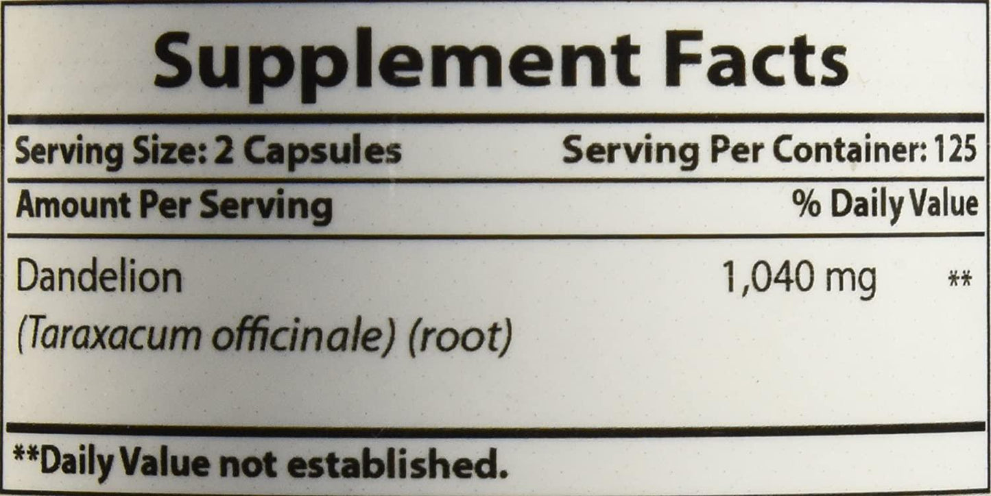 Best Naturals Dandelion Root 520 mg 250 Capsules