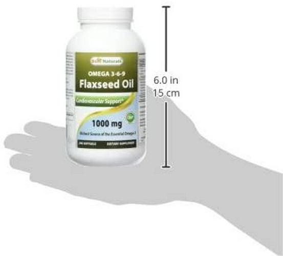 Best Naturals Flaxseed Oil 1000 mg 240 Softgels - Omega-3-6-9 for Heart Health
