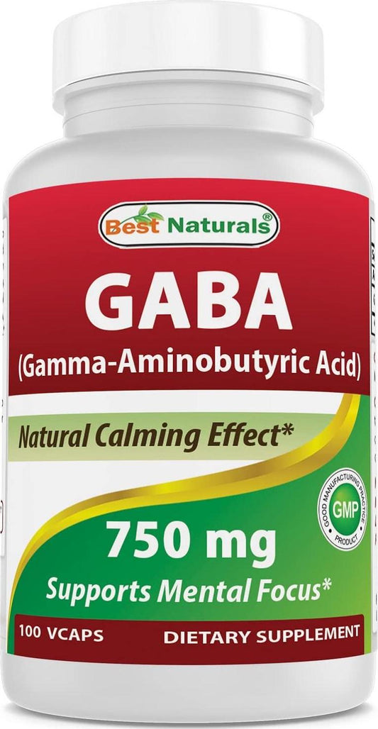 Best Naturals Gaba 750 mg 100 Veggie Caps