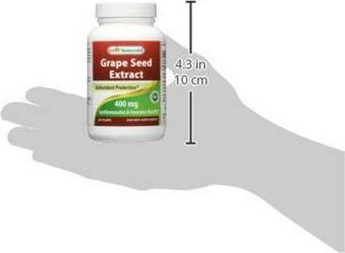 Best Naturals Grape Seed Extract 400 mg Veggie Capsule, 120 Count